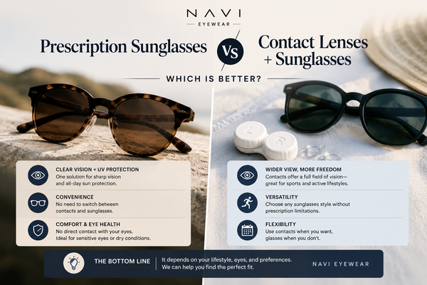Prescription Sunglasses vs Contact Lenses + Sunglasses: Which Is Better? | Navi Eyewear
