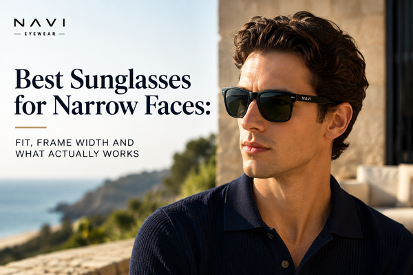 Best Sunglasses for Narrow Faces: Fit, Frame Width and What Actually Works | Navi Eyewear