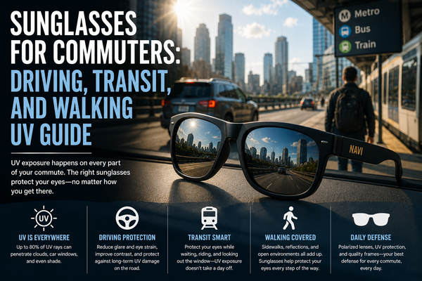 Sunglasses for Commuters: Driving, Transit, and Walking UV Guide | Navi Eyewear