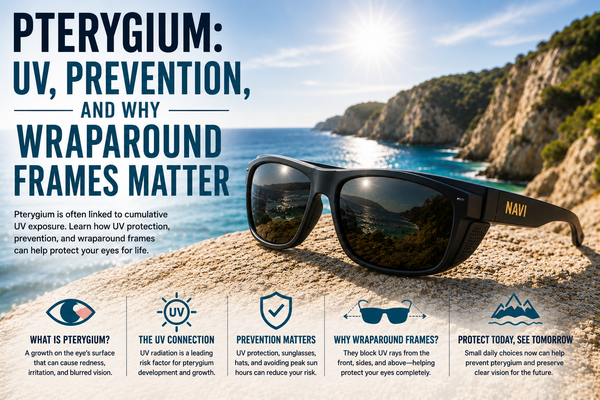 Pterygium: UV, Prevention, and Why Wraparound Frames Matter | Navi Eyewear