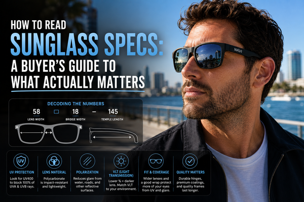How to Read Sunglass Specs: A Buyer's Guide to What Actually Matters | Navi Eyewear