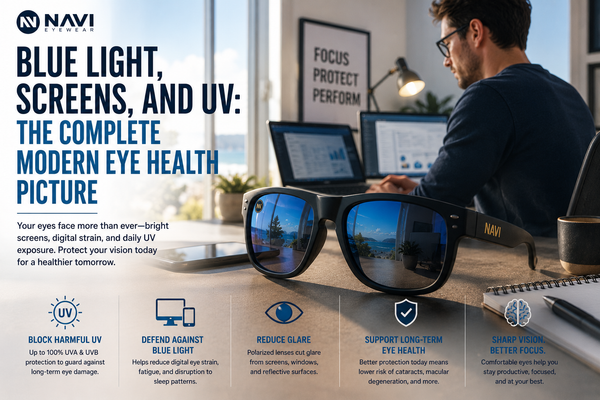 Blue Light, Screens, and UV: The Complete Modern Eye Health Picture | Navi Eyewear
